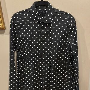 Zara men's Black Polka dot mens button up shirt